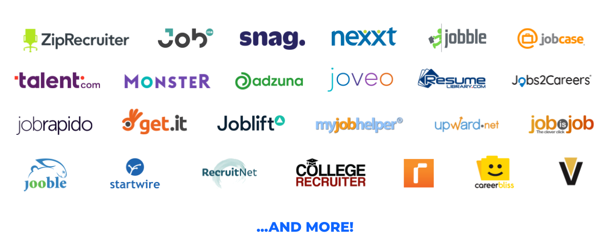 grid of the Recruitics Reach Network company logos